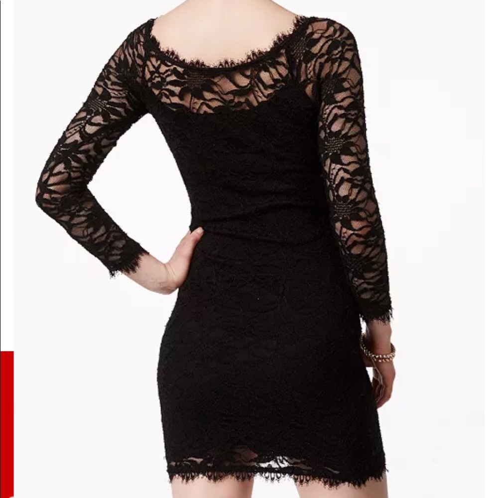 Black Lace Bodycon Dress - Picture 2 of 4